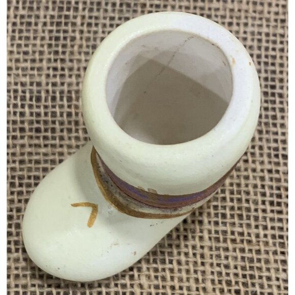 Vintage Southwestern Boot-Shaped Clay Vase With Cactus Desert Motif - Picture 6 of 7